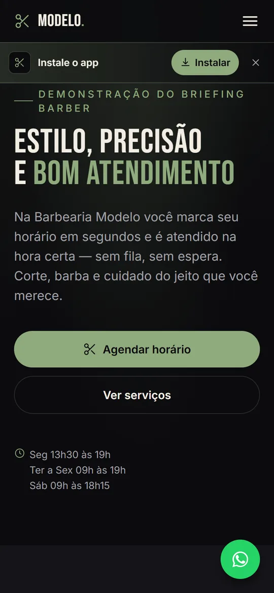 O site da barbearia